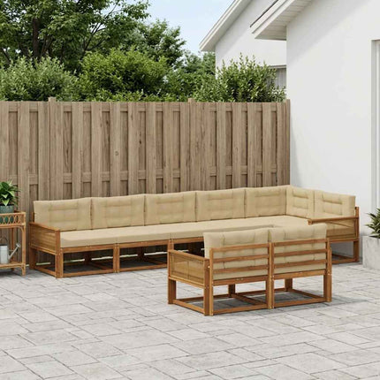 Utomhussoffset 8 pcs Naturlig och Beige