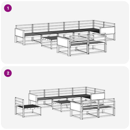 Utomhussoffset 9 pcs Naturlig Massivt Akaciaträ