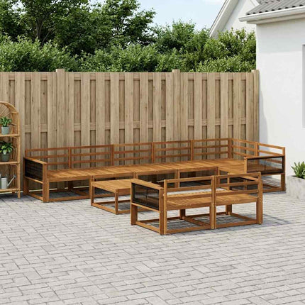 Utomhussoffset 9 pcs Naturlig Massivt Akaciaträ