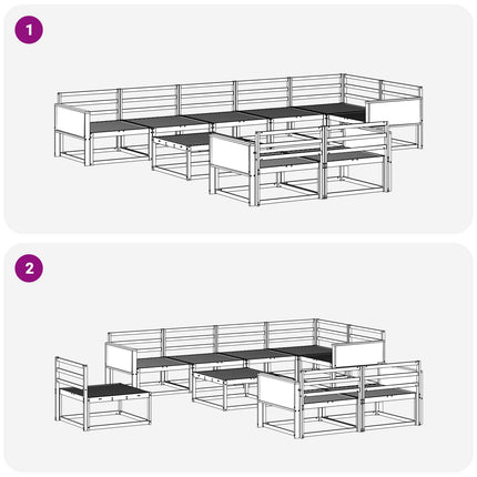 Utomhussoffset 9 pcs Naturlig Massivt Akaciaträ