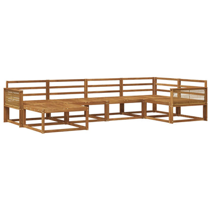 Utomhussoffset 6 pcs Naturlig Massivt Akaciaträ