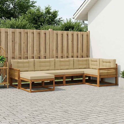 Utomhussoffset 6 pcs Naturlig och Beige
