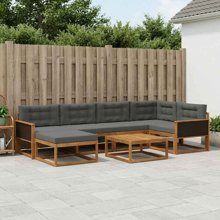 Utomhussoffset med kudde 7 pcs Naturlig och Antracit