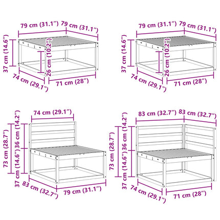 Utomhussoffset 7 pcs Naturlig Massivt Akaciaträ