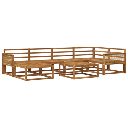 Utomhussoffset 7 pcs Naturlig Massivt Akaciaträ