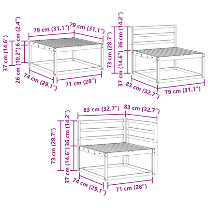 Utomhussoffset 7 pcs Naturlig Massivt Akaciaträ