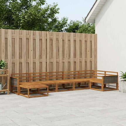 Utomhussoffset 7 pcs Naturlig Massivt Akaciaträ