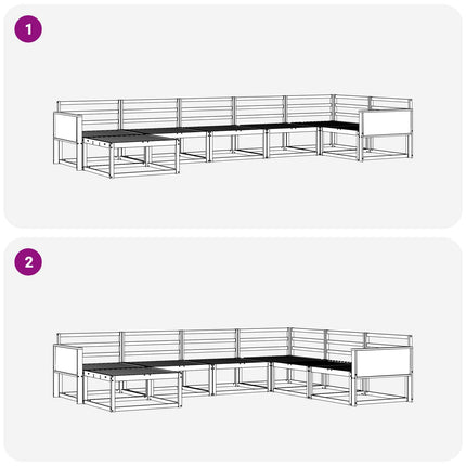 Utomhussoffset 7 pcs Naturlig Massivt Akaciaträ