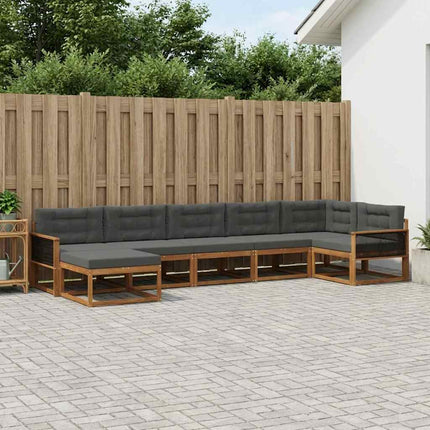 Utomhussoffset med kudde 7 pcs Naturlig och Antracit