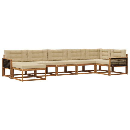 Utomhussoffset 7 st Naturlig och Beige