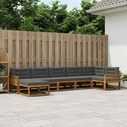 Utomhussoffset med kudde 7 pcs Naturlig och Antracit