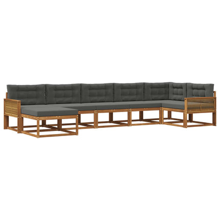 Utomhussoffset med kudde 7 pcs Naturlig och Antracit
