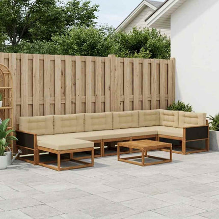 Utomhussoffset med kudde 8 pcs Naturlig och Beige