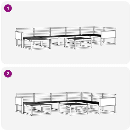 Utomhussoffset 8 pcs Naturlig Massivt Akaciaträ