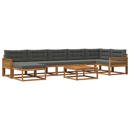 Utomhussoffset med kudde 8 pcs Naturlig och Antracit