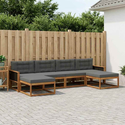 Utomhussoffset med kudde 6 pcs Naturlig och Antracit