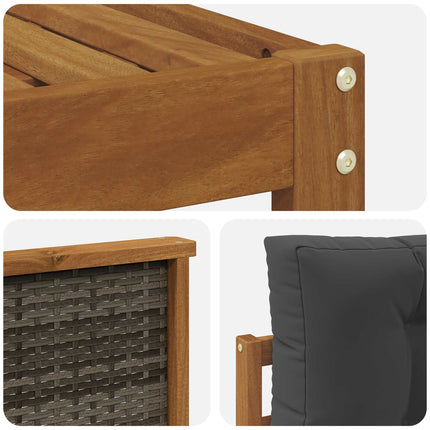 Utomhussoffset med kudde 6 pcs Naturlig och Antracit