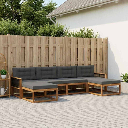 Utomhussoffset med kudde 6 pcs Naturlig och Antracit
