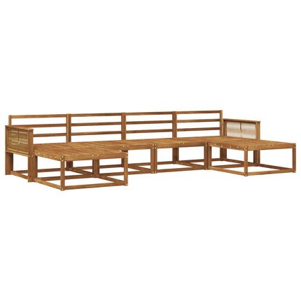 Utomhussoffset 6 pcs Naturlig Massivt Akaciaträ