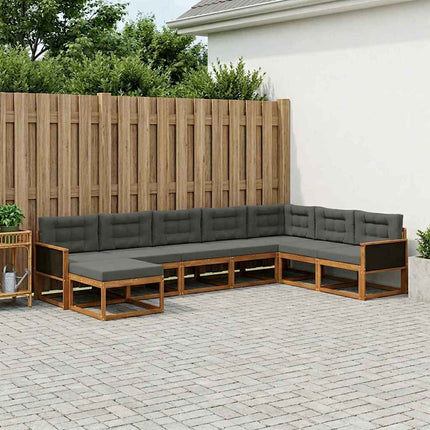 Utomhussoffset med kudde 8 pcs Naturlig och Antracit
