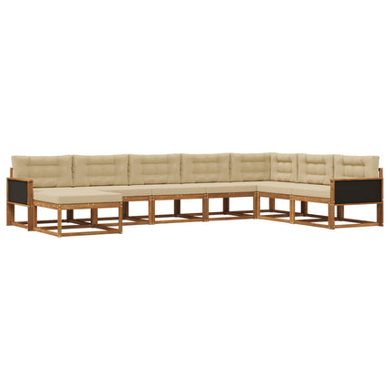 Utomhussoffset med kudde 8 pcs Naturlig och Beige