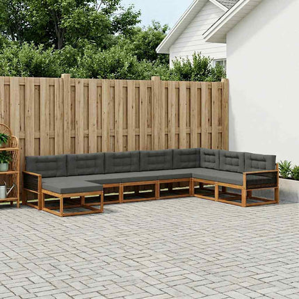 Utomhussoffset med kudde 8 pcs Naturlig och Antracit
