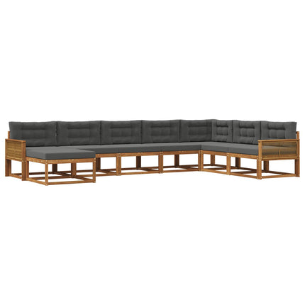 Utomhussoffset med kudde 8 pcs Naturlig och Antracit
