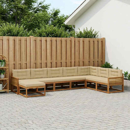 Utomhussoffset med kudde 8 pcs Naturlig och Beige