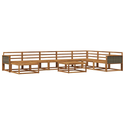 Utomhussoffset 9 pcs Naturlig Massivt Akaciaträ