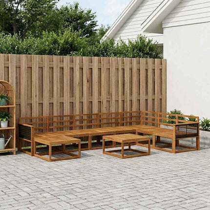 Utomhussoffset 9 pcs Naturlig Massivt Akaciaträ