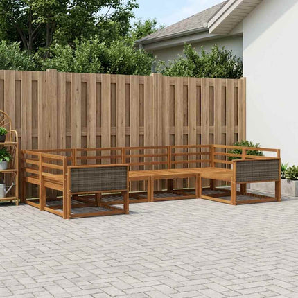 Utomhussoffset 6 pcs Naturlig Massivt Akaciaträ