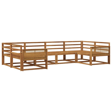 Utomhussoffset 6 pcs Naturlig Massivt Akaciaträ