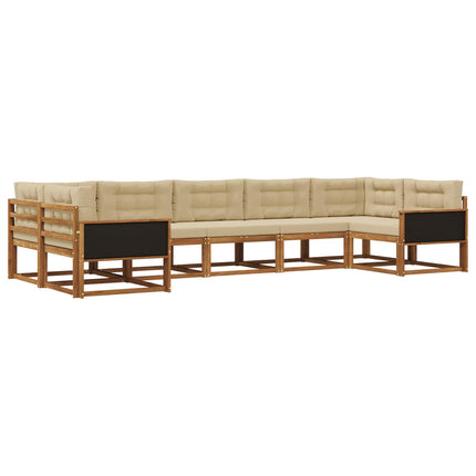 Utomhussoffset med kudde 7 pcs Naturlig och Beige