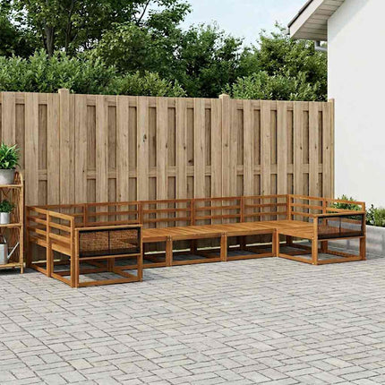 Utomhussoffset 7 pcs Naturlig Massivt Akaciaträ