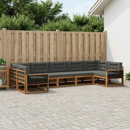 Utomhussoffset med kudde 7 pcs Naturlig och Antracit