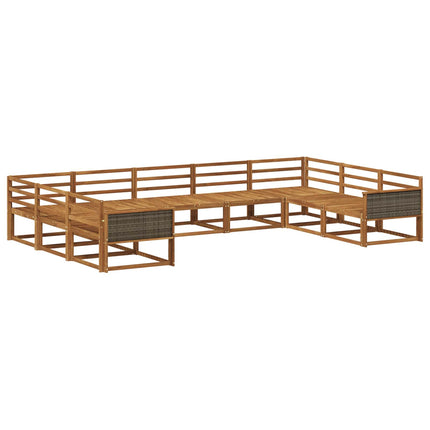 Utomhussoffset 9 pcs Naturlig Massivt Akaciaträ