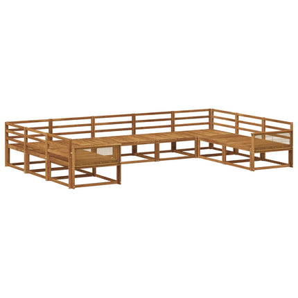 Utomhussoffset 9 pcs Naturlig Massivt Akaciaträ