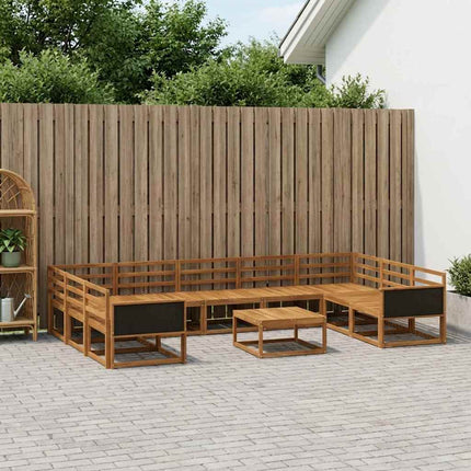 Utomhussoffset 10 pcs Naturlig Massivt Akaciaträ
