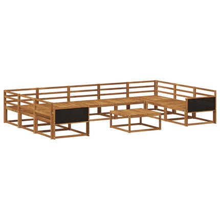 Utomhussoffset 10 pcs Naturlig Massivt Akaciaträ