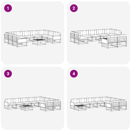 Utomhussoffset med kudde 10 pcs Naturlig och Antracit