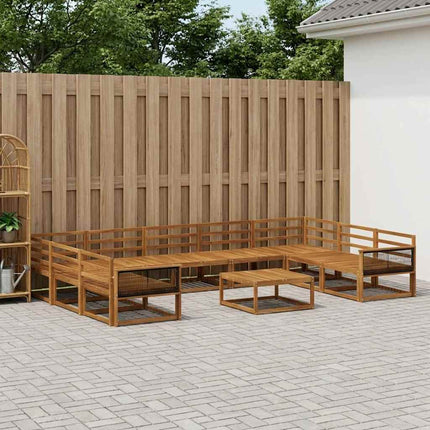 Utomhussoffset 10 pcs Naturlig Massivt Akaciaträ