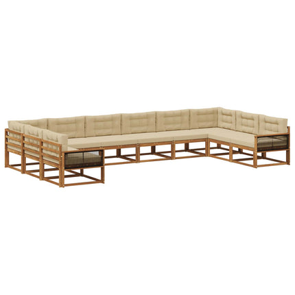 Utomhussoffset 10 st Naturlig och Beige