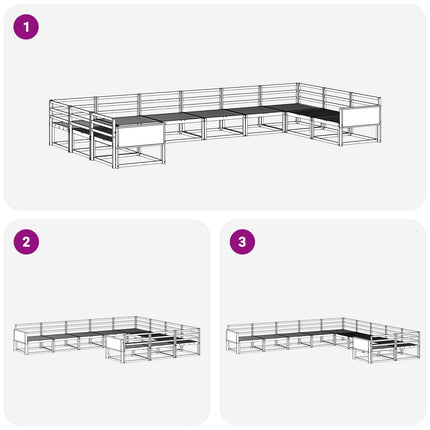 Utomhussoffset 10 pcs Naturlig Massivt Akaciaträ