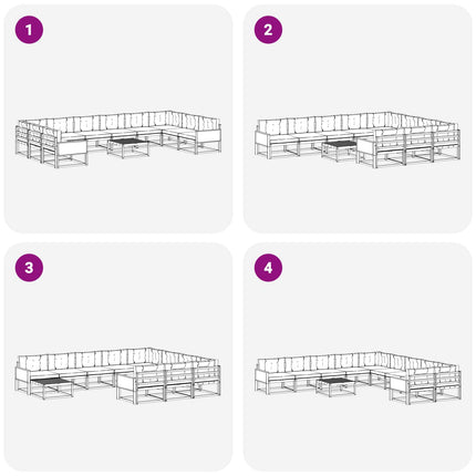 Utomhussoffset med kudde 11 pcs Naturlig och Beige