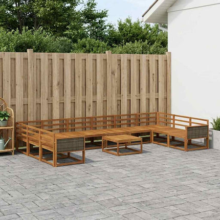 Utomhussoffset 11 pcs Naturlig Massivt Akaciaträ