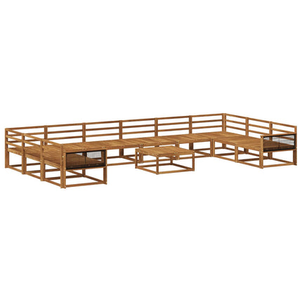 Utomhussoffset 11 pcs Naturlig Massivt Akaciaträ