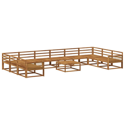 Utomhussoffset 11 pcs Naturlig Massivt Akaciaträ