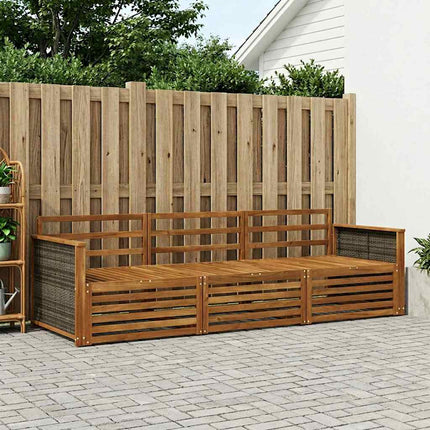 Utomhussoffset 3 pcs Naturlig Massivt Akaciaträ