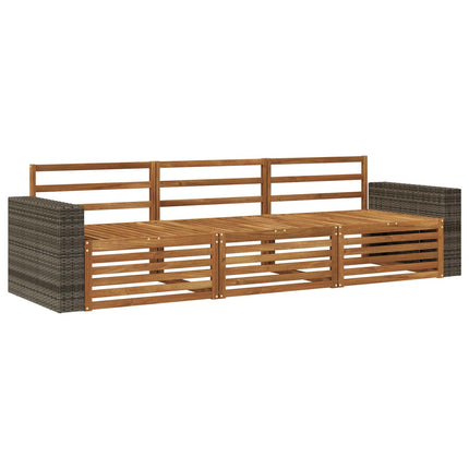 Utomhussoffset 3 pcs Naturlig Massivt Akaciaträ