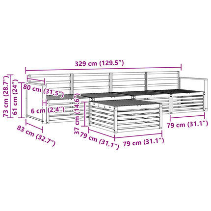 Utomhussoffset 5 pcs Naturlig Massivt Akaciaträ